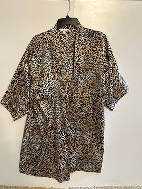 Men's Leopard Print Shirt - Tan and Black Short Sleeve cover up